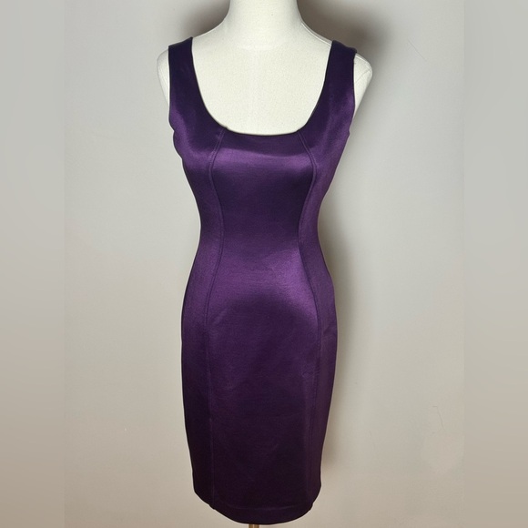 Versace Purple Scoop Neck Sheath Dress Size 40 - Picture 1 of 11